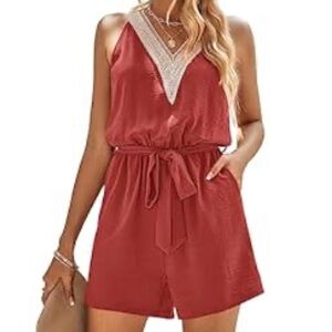 Sleeveless V-Neck Romper. Med. NWOT 
Color: Bean Paste